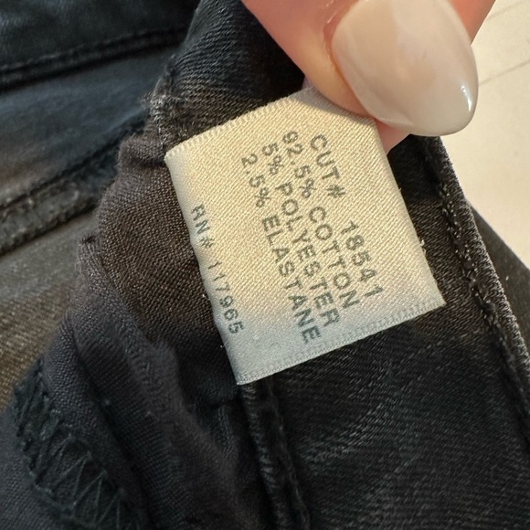 J brand rail break up black distressed skinny jeans split hem - Picture 4 of 12